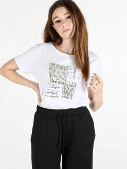 Renato Balestra T-shirt donna in cotone bielastico con stampa