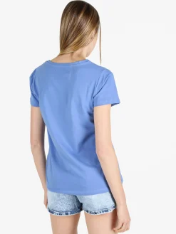 Renato Balestra T-shirt donna in cotone bielastico con scritta e strass