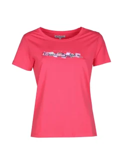 Renato Balestra T-shirt donna in cotone bielastico con scritta e strass