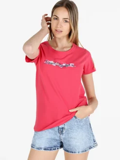 Renato Balestra T-shirt donna in cotone bielastico con scritta e strass