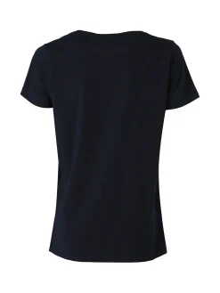 Renato Balestra T-shirt girocollo da donna in cotone con stampa e brillantini - blu scuro
