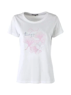 Renato Balestra T-shirt girocollo da donna con stampa colorata - bianco