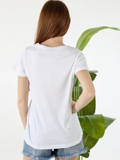 Renato Balestra T-shirt girocollo da donna con stampa colorata - bianco