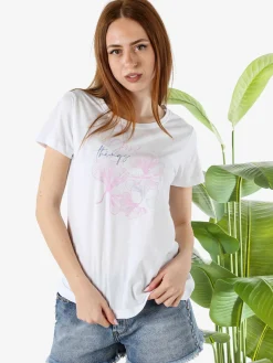 Renato Balestra T-shirt girocollo da donna con stampa colorata - bianco