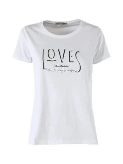Renato Balestra T-shirt girocollo da donna in cotone con stampa - bianco