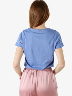 Renato Balestra T-shirt girocollo da donna con stampa colorata - cielo