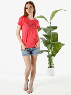 Renato Balestra T-shirt girocollo da donna in cotone con stampa e brillantini - nero