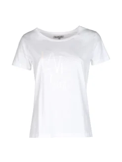 Renato Balestra T-shirt girocollo da donna in cotone bielastico con scritta