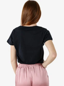 Renato Balestra T-shirt girocollo da donna con stampa colorata - blu scuro