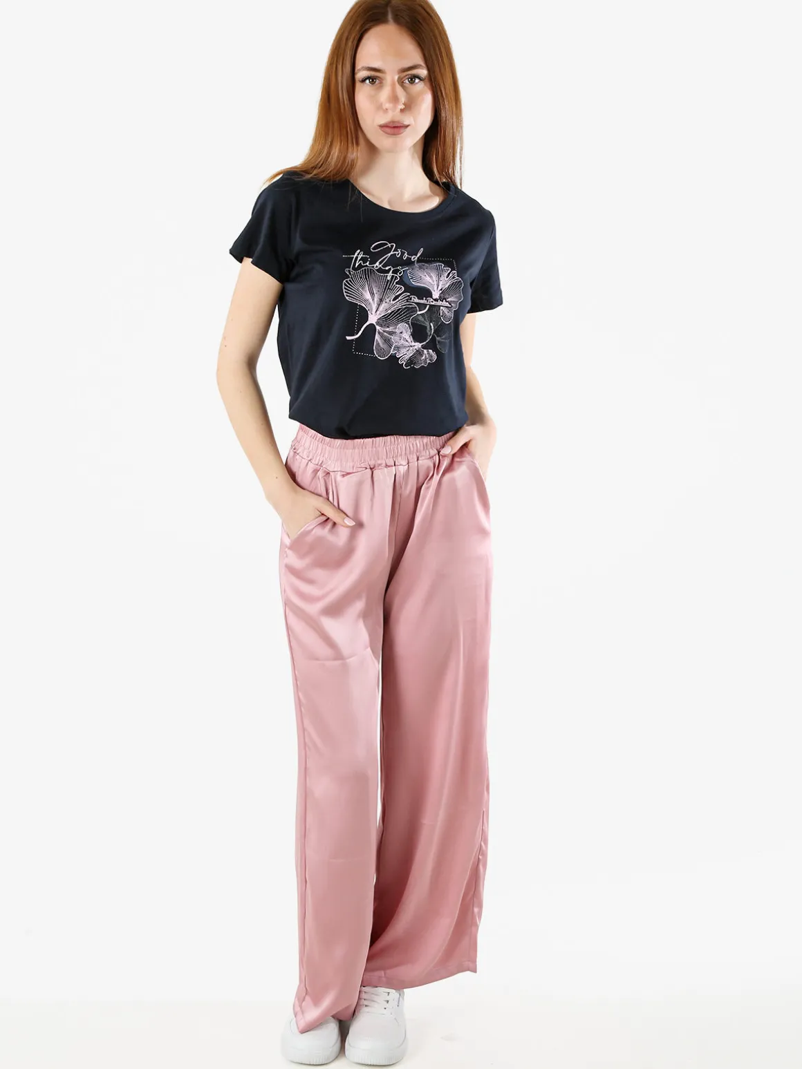 Renato Balestra T-shirt girocollo da donna con stampa colorata - blu scuro