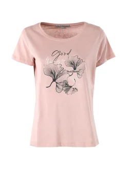 Renato Balestra T-shirt girocollo da donna con stampa colorata - cipria