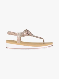 Renda Sandali infradito slip on con strass da donna