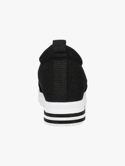 Renda Sneakers da donna in tessuto con zeppa e piccole borchie