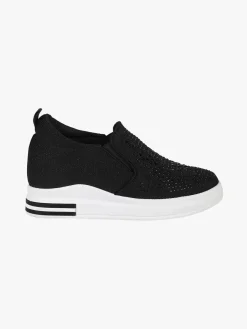 Renda Sneakers da donna in tessuto con zeppa e piccole borchie