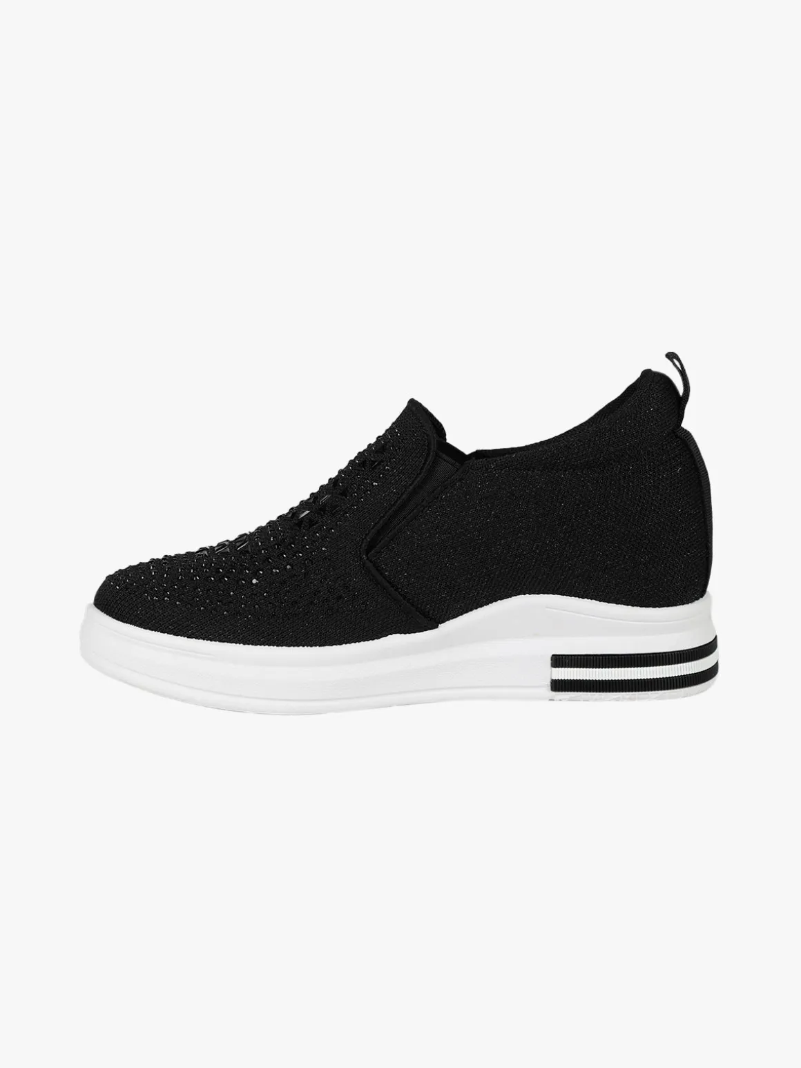 Renda Sneakers da donna in tessuto con zeppa e piccole borchie