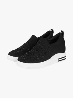 Renda Sneakers da donna in tessuto con zeppa e piccole borchie