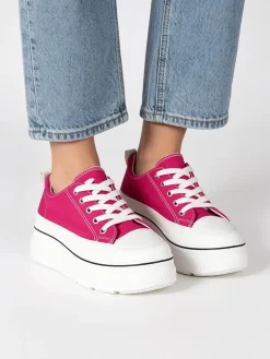 Renda Sneakers donna in tela con platform