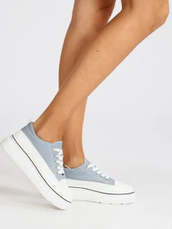 Renda Sneakers donna in tela con platform