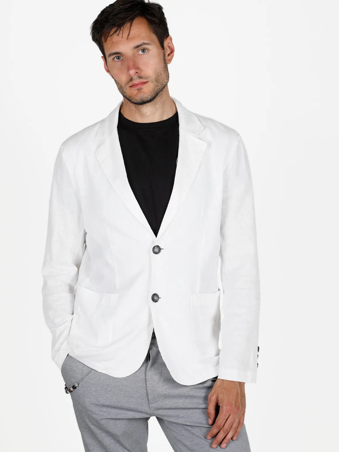 Renever Giacca in lino da uomo con bottoni