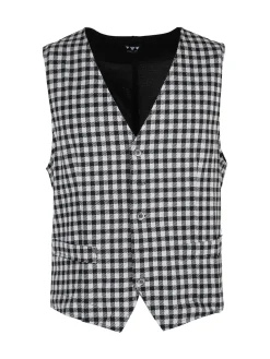 Renever Gilet uomo a quadretti con bottoni
