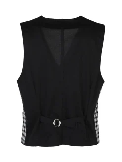 Renever Gilet uomo a quadretti con bottoni