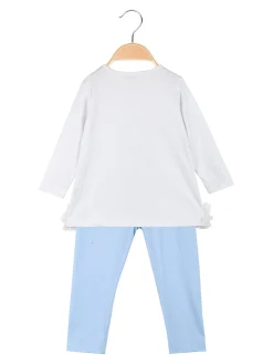 Re Panda Completo da neonata 2 pezzi con t-shirt a maniche lunghe