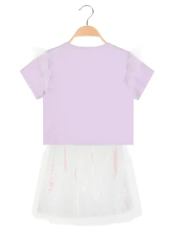 Re Panda Completo elegante da bambina con gonna in tulle
