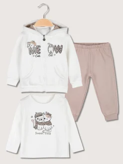 Re Panda Completo tuta da neonata 3 pezzi con cappuccio e zip