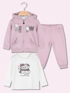 Re Panda Completo tuta da neonata 3 pezzi con cappuccio e zip
