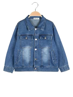 Re Panda Giacca in jeans da bambino - blu