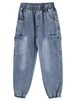 Re Panda Jeans cargo da bambino con elastico sul finale - jeans