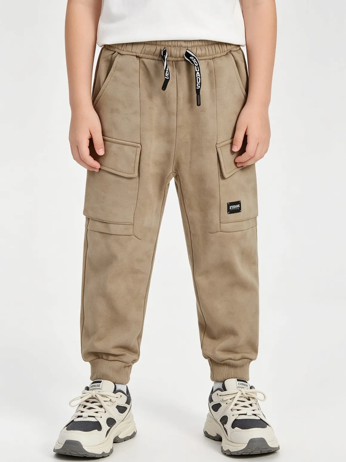 Re Panda Pantaloni da ragazzo con tasconi e polsini - khaki