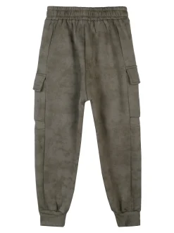 Re Panda Pantaloni da ragazzo con tasconi e polsini - militare