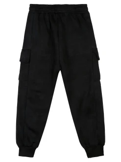Re Panda Pantaloni da ragazzo con tasconi e polsini - nero
