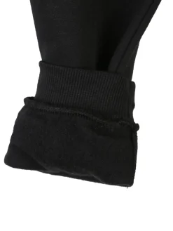 Re Panda Pantaloni tuta da bambino con polsini e interno caldo - nero