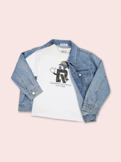 Re Panda T-shirt da bambino in cotone con stampa - bianco