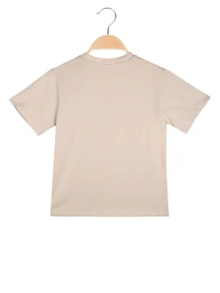 Re Panda T-shirt da bambino in cotone con stampa - beige