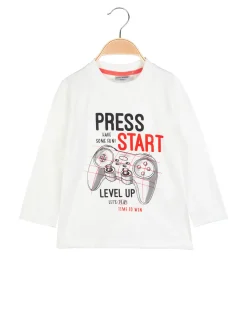 Re Panda T-shirt manica lunga da bambino con stampa