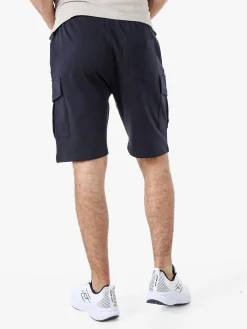 Rifle Bermuda da uomo in felpa con tasconi laterali - blu scuro