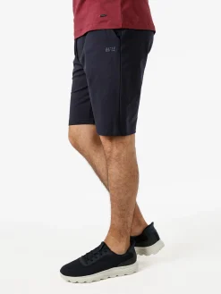 Rifle Bermuda da uomo in felpa di cotone con coulisse - blu scuro