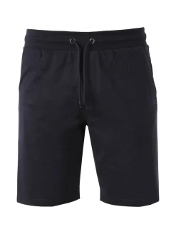 Rifle Bermuda da uomo in felpa di cotone con coulisse - blu scuro