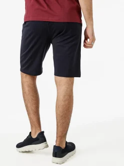 Rifle Bermuda da uomo in felpa di cotone con coulisse - blu scuro