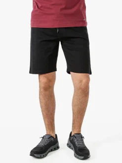 Rifle Bermuda da uomo in felpa di cotone con coulisse - nero