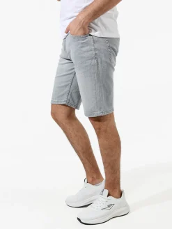 Rifle Bermuda da uomo in jeans - grigio