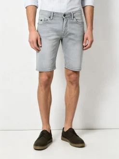 Rifle Bermuda da uomo in jeans - grigio