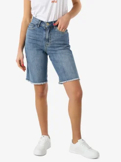 Rifle Bermuda di jeans da donna con finale sfrangiato - jeans