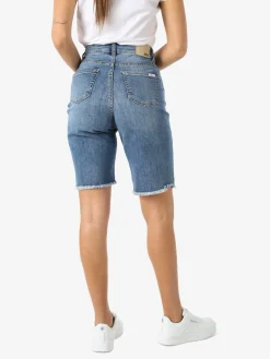 Rifle Bermuda di jeans da donna con finale sfrangiato - jeans