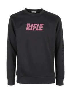 Rifle Felpa girocollo da uomo invernale con logo - nero