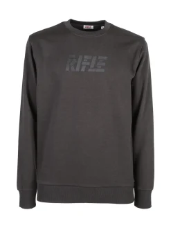 Rifle Felpa girocollo da uomo invernale con logo - grigio scuro