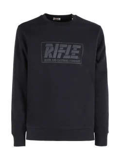 Rifle Felpa girocollo da uomo con logo - blu scuro